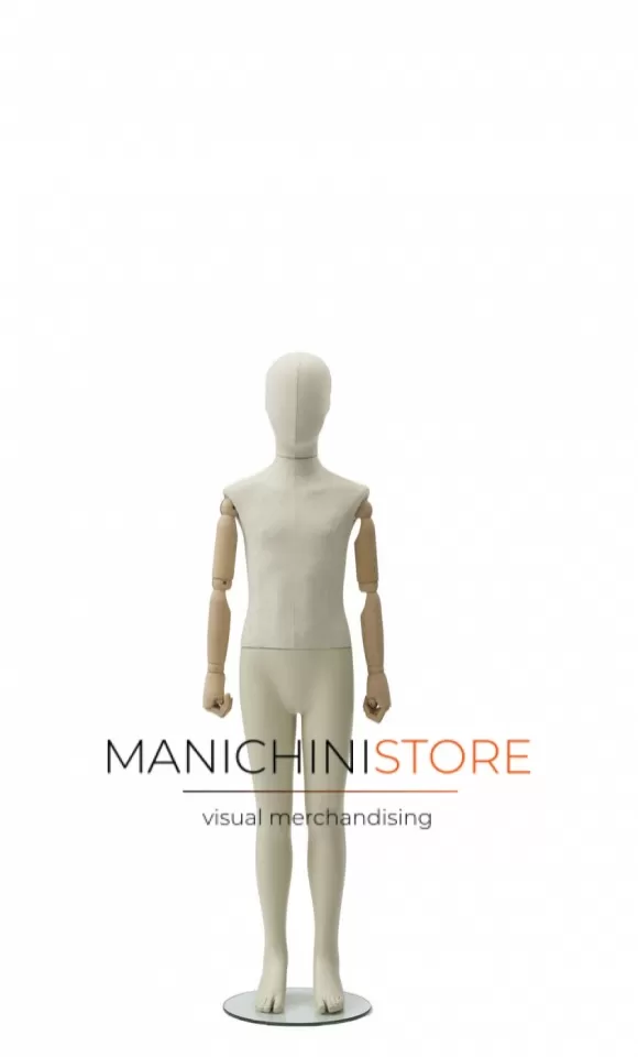 Manichino bambino in lino con braccia legno - 8 anni