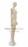 ABSolute Collection female mannequin in ABS with covered bust and head and wooden arms