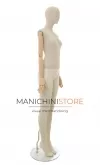 Manichino donna Collezione ABSolute in ABS con busto e testa rivestiti e braccia legno
