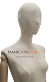ABSolute Collection female mannequin in ABS with covered bust and head and wooden arms