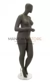 Manichino donna taglia comoda testa a uovo grigio antracite