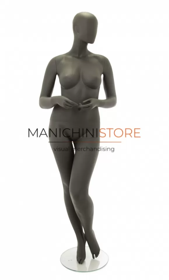 Manichino donna taglia comoda testa a uovo grigio antracite
