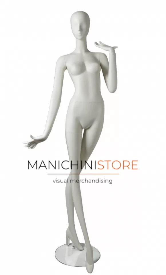 Manichino donna Collezione Artemide - posa 3 bianco latte