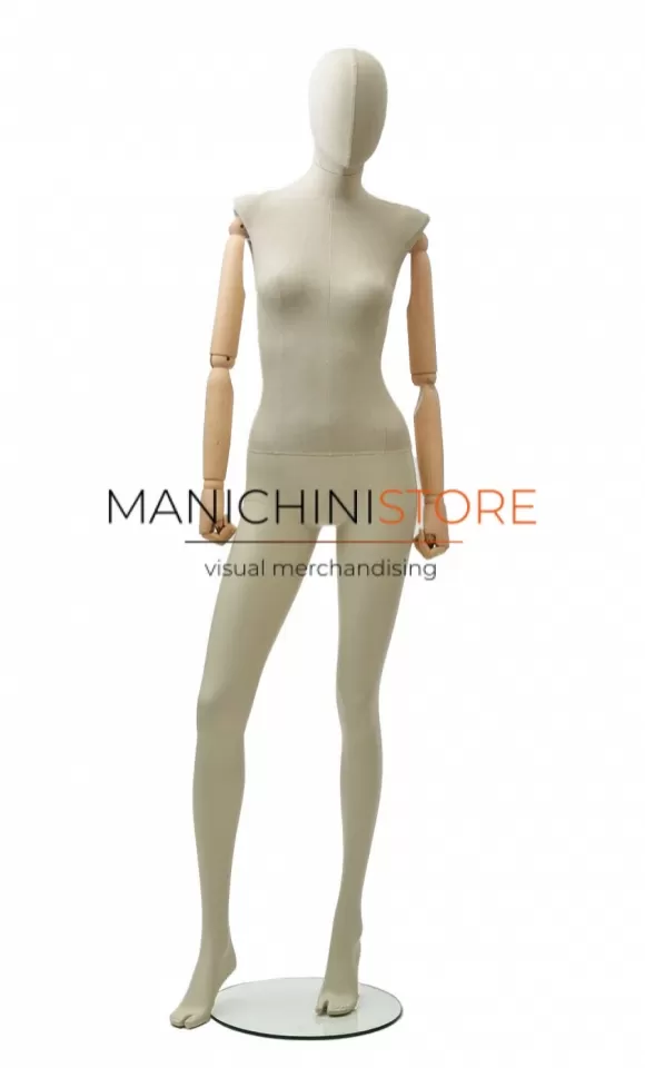 Manichino donna Linen con braccia in legno - posa 2
