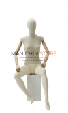 Manichino donna Linen con braccia in legno seduto