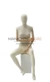 Manichino donna Linen con braccia in legno seduto