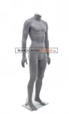 Manichino uomo senza testa plastica grigio opaco