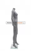 Manichino donna senza testa plastica grigio opaco 1