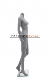 Manichino donna senza testa plastica grigio opaco 2