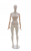 Manichino donna in tessuto Sabbia con braccia in legno ex noleggio