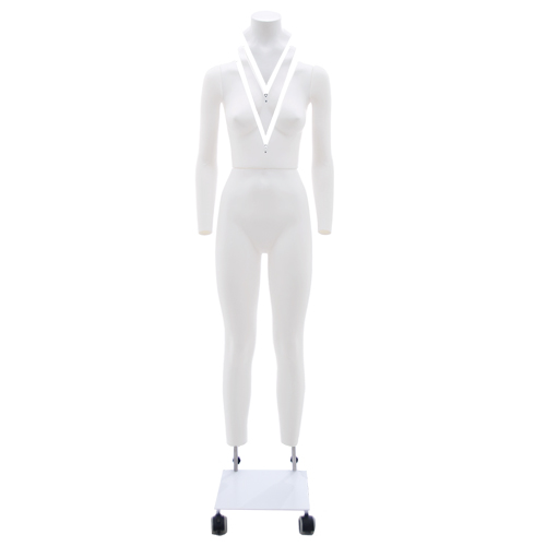 Female mannequin for e-commerce photos with double rod base with wheels
