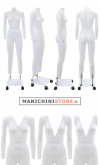 Female mannequin for e-commerce photos with double rod base with wheels