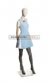 Manichino donna in tessuto sabbia con braccia in legno Z3