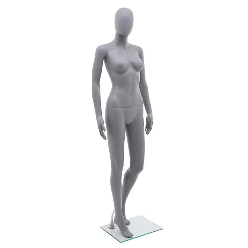 Noleggio manichino donna testa uovo in plastica - grigio