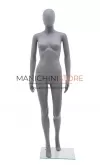 Noleggio manichino donna testa uovo in plastica - grigio