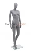 Noleggio manichino donna testa uovo in plastica - grigio