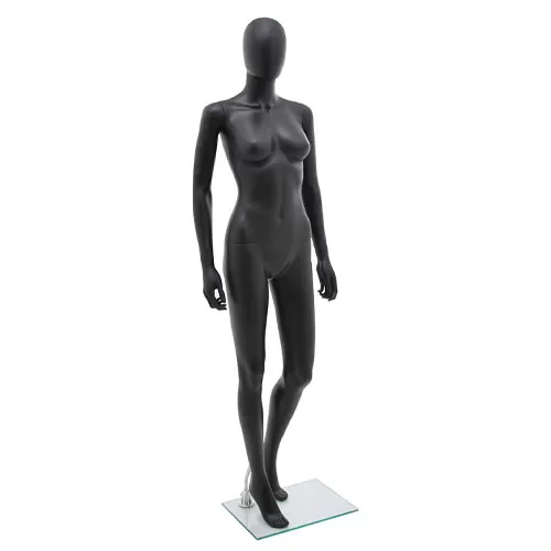 Noleggio manichino donna testa uovo in plastica - nero