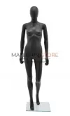 Noleggio manichino donna testa uovo in plastica - nero