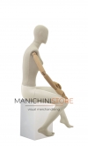 Manichino donna Linen con braccia in legno seduto
