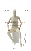 Manichino donna Linen con braccia in legno seduto