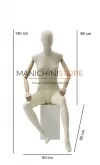 Manichino donna Linen con braccia in legno seduto
