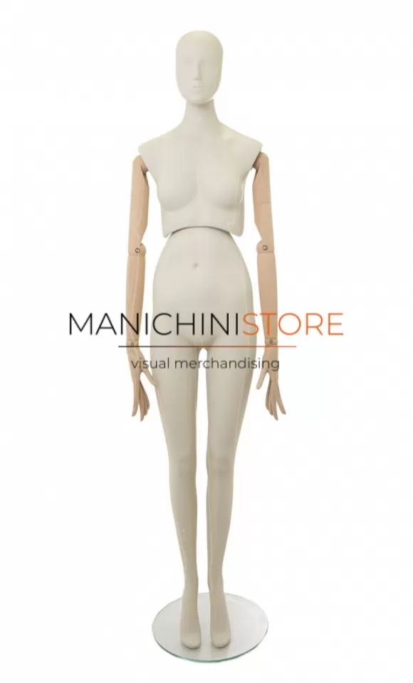 Manichino donna snodato con braccia legno