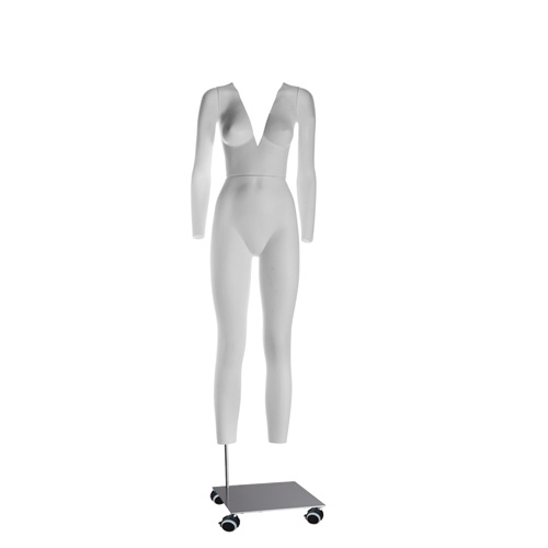 Manichino donna per foto internet e-commerce base con ruote