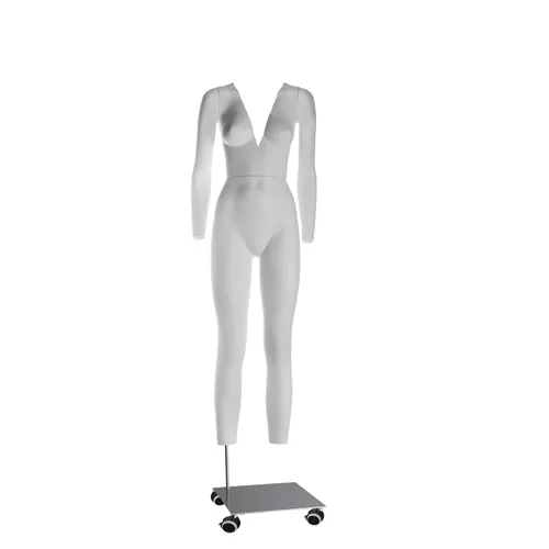 Manichino donna per foto internet e-commerce base con ruote