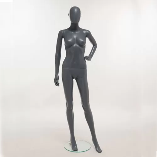 Manichino donna testa uovo in Ecoplastic - grigio antracite