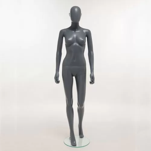 Manichino donna testa uovo in Ecoplastic - grigio antracite