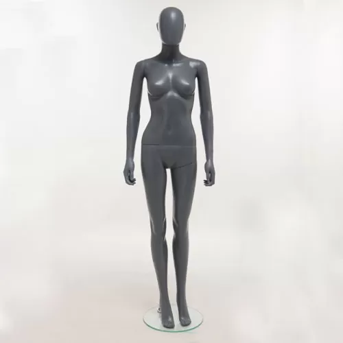 Manichino donna testa uovo in Ecoplastic - grigio antracite