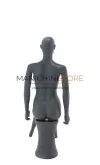 Manichino donna testa uovo in Ecoplastic - grigio antracite seduto