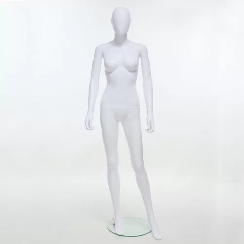 Manichino donna testa uovo in Ecoplastic - bianco