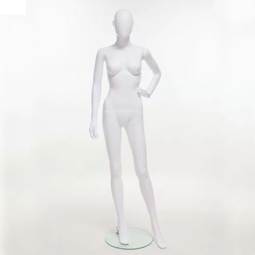Manichino donna testa uovo in Ecoplastic - bianco
