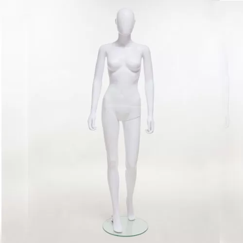 Manichino donna testa uovo in Ecoplastic - bianco