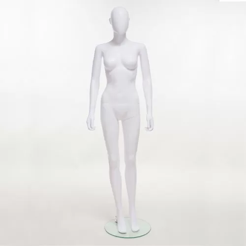 Manichino donna testa uovo in Ecoplastic - bianco
