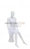 Manichino donna testa uovo in Ecoplastic - bianco seduto