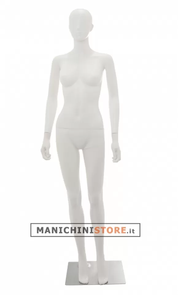 Manichino donna testa stilizzata in Ecoplastic - bianco