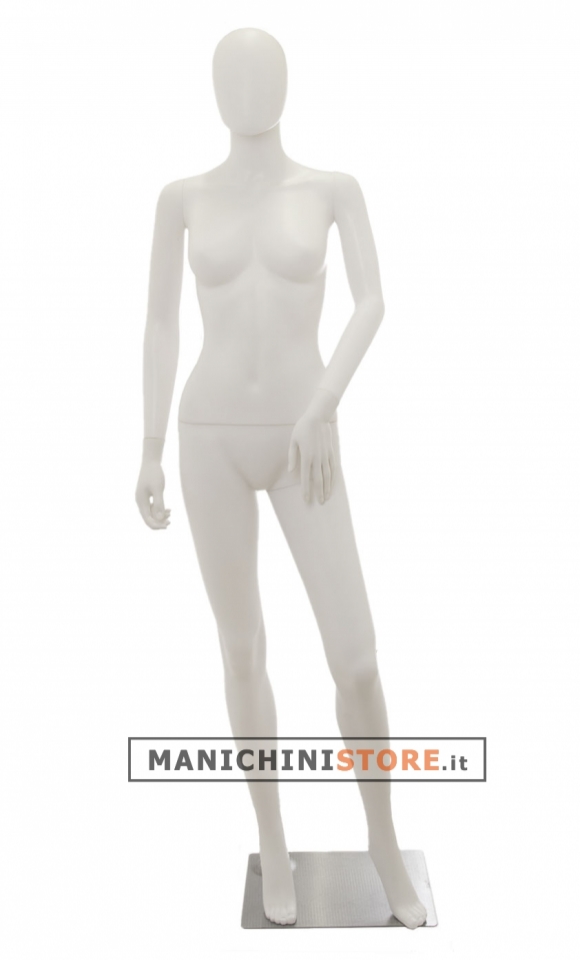 Female egg head mannequin in Ecoplastic - white