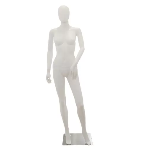 Manichino donna testa uovo in Ecoplastic - bianco
