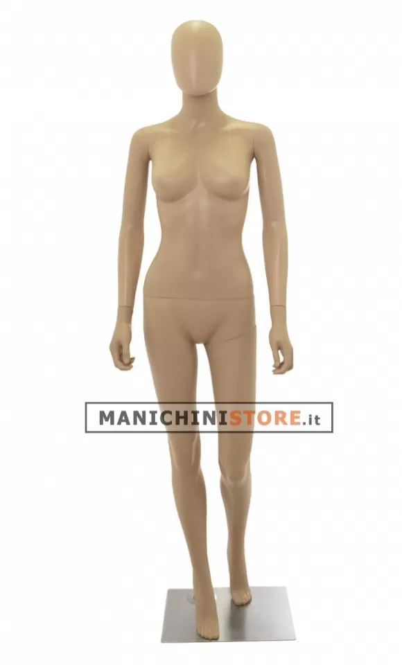 Manichino donna testa uovo in Ecoplastic - color carne