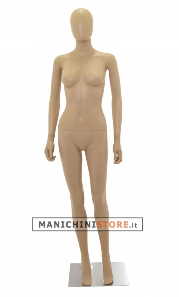 Manichino donna testa uovo in Ecoplastic - color carne