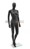 Manichino donna testa uovo in plastica nero opaco 2