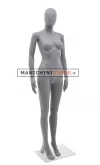 Manichino donna testa uovo in plastica grigio opaco 6