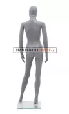 Manichino donna testa uovo in plastica grigio opaco 1
