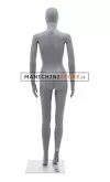 Manichino donna testa uovo in plastica grigio opaco 6