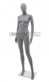 Manichino donna testa uovo in plastica grigio opaco 1