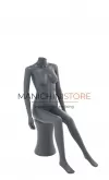 Manichino donna senza testa in Ecoplastic - antracite seduto
