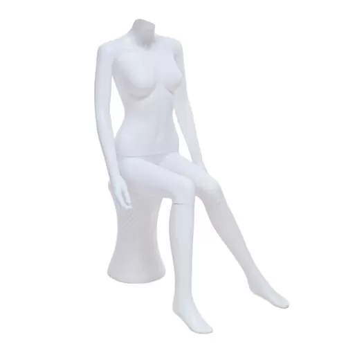 Manichino donna senza testa in Ecoplastic - bianco seduto