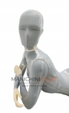 Manichino donna disteso in vetroresina grezza - da verniciare
